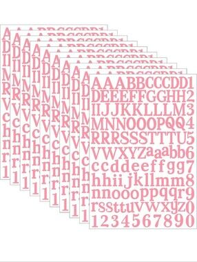 10 Sheets Orange Alphabet Letter and Number Stickers‎ for Labeling DIY Crafts